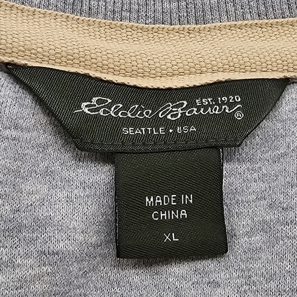 Eddie Bauer Sherpa Lined Coat Men's Size Extra Large Full Zip Mock Neck Jacket - Picture 9 of 13